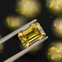 Diamant de laboratoire de belle couleur jaune taille émeraude diamant de laboratoire certifié IGI Cvd diamant en vrac pour les utilisations de bijoux