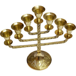 Candelabros de decoración de mesa de último diseño, candelabro de Menorah de latón y Metal Vintage para decoración del hogar, hebra de velas al precio más barato - Product Image 1