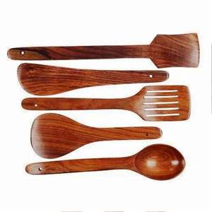 Couverts à salade en bois de manguier tressé Couverts à salade en bois de manguier Lot de 2 Couverts à salade en bois Couverts à la main KETCHENWAR UNIQUE - Product Image 5