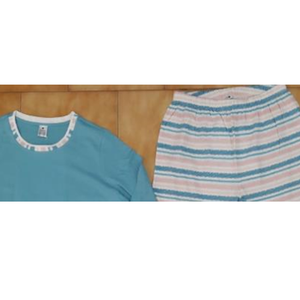 Conjunto de Pijama de 2 Piezas para Mujer, 100% Algodón, Jersey Sencillo, Cintura Elástica, Cuello Redondo, Manga Corta, Diseño Estampado, Ropa de Dormir Suave - Product Image 2