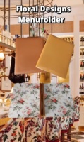Couverture de menu en cuir pleine fleur A4 de qualité supérieure, en cuir PU durable, avec plaque en métal doré embossé, logo personnalisé, pour hôtels et restaurants