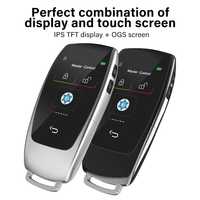 Clé de voiture intelligente LCD CF799 à 4 boutons avec écran tactile, télécommande numérique avec application mobile, entrée sans clé et partage de clé (vente en gros)