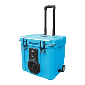 Outdoor activities good choice music speaker cooler with wheels Insulated Radio Music Cooler Box with Speakers