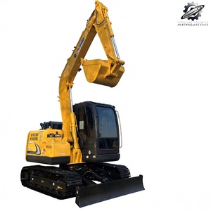 Excavatrice d'occasion Kobelco SK75, 7,5 tonnes, godet de 0,37 m³, marque japonaise d'origine, petite excavatrice sur chenilles pour travaux de construction, faible nombre d'heures, certifiée CE - Product Image 1