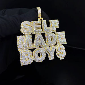 Colgante Hip Hop de Acero Inoxidable Personalizado Directo de Fábrica con Incrustaciones de Circonitas y Diamantes - Product Image 1