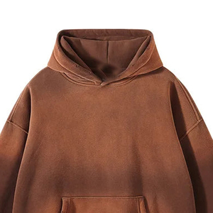 100% algodón lavado ácido pulóver sudaderas con capucha hombres Vintage lavado de gran tamaño calle sudaderas logotipo personalizado patrón sólido polar - Product Image 6