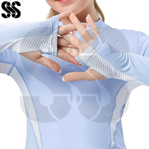 Chemises d'entraînement d'équitation pour femmes personnalisées, légères, durables, pour activités de plein air, fermeture éclair, absorbant la transpiration, douces et rapides - Product Image 2