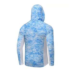 เสื้อผ้าตกปลา โพลีเอสเตอร์ 100% ผสมสแปนเด็กซ์ ราคาถูก รับผลิตตามแบบ OEM ออกแบบเองได้ เสื้อผ้ากีฬา เสื้อผ้ากลางแจ้ง เสื้อตกปลาแบบมีฮู้ด - Product Image 5