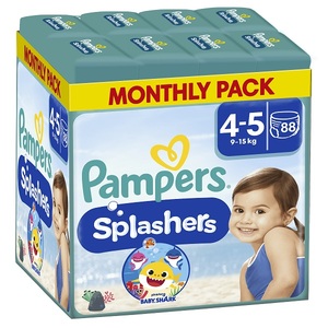 Pañales absorbentes Pampers Splashers para nadar, de algodón, talla 3-4 (6-11 kg), 12 unidades, con prevención de fugas 3D, suaves y transpirables. - Product Image 3