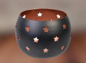Porte-bougie décoratif en métal en forme d'étoile, noir et or, pour bougie chauffe-plat, pour l'ambiance de la maison, les fêtes et la décoration d'événements - Product Image 3