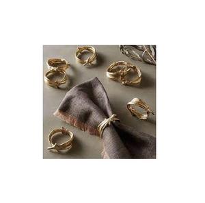 Rond de serviette en laiton nouvelle forme Design ronds de serviette en laiton métal concepteur or poli rond de serviette top vente - Product Image 4