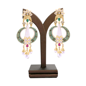 Pendientes colgantes AD de latón chapado en oro artificial de lujo personalizados, joyería de moda tradicional, estilos de exportación elegantes a la moda - Product Image 1