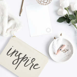 Inspire Fashionable Cotton Canvas Cosmetic Bag with Zipper Closure and Custom Logo Portable Handled <b>Makeup</b> <b>Case</b> - Product Image 3