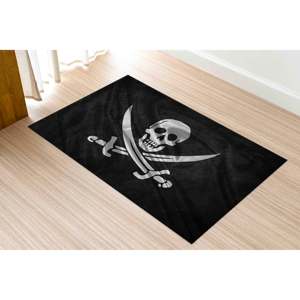 Black Pirates Flag Printed <b>Rug</b>: Modern, Thick, Large, <b>Non</b> <b>Slip</b>, <b>Kitchen</b>, Bathroom,With Pile Soft <b>Rug</b> - Product Image 5