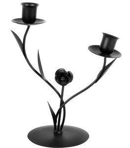 Luxury Metal Candle Holder New Design for Home & Wedding Black Powder Coating <b>Top</b> Finishing Iron Candle Vessel - Product Image 1