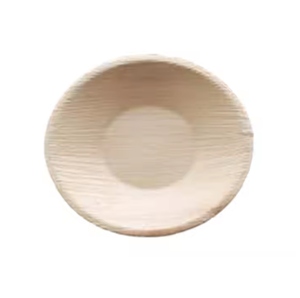 Platos desechables de hoja de palma Areca redondos resistentes de 5 pulgadas hechos a mano para alimentos pequeños con un enfoque en la sostenibilidad - Product Image 1