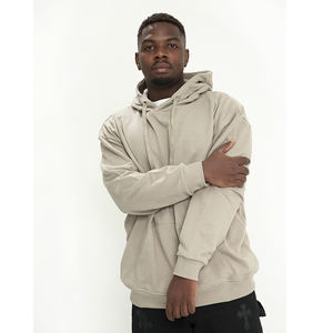 Oversized <b>Zip</b>-<b>Up</b> Men's Cropped <b>Hoodie</b> Warm Winter Gray with Pure Fleece <b>Longline</b> Custom Printed Pattern Embroidered Techniques - Product Image 2