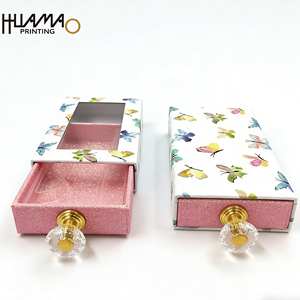 Caja de embalaje de lujo para pestañas estilo cajón con ventana transparente y asa de cristal, venta al por mayor, logotipo personalizado, embalaje para pestañas postizas - Product Image 5