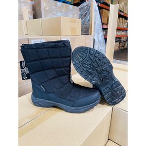 Stivaletti da neve da donna in vera pelle taglia 9-10 invernali impermeabili in pelliccia calda foderata autunnale termica Anti-Slip materiale suola EVA - Product Image 4