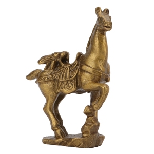 Prix de gros Statue de cheval en laiton Sculpture décorative Décoration de table Figurine de cheval solide en laiton antique Artisanat en métal - Product Image 2