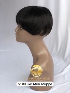 New Arrival Hot Selling Product 100 Raw Indian <b>Temple</b> Virgin Remy 5'' #3 6x8 <b>Men</b> Touppe Extension 12A Top Grade Wholesale - Product Image 3