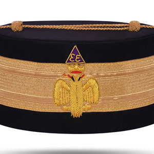 Maçonnique Regalia Brodé À La Main Couronne Caps en Cuir Tissu et Ruban Franc-Maçon Fondation Vêtements ronpex - Product Image 5