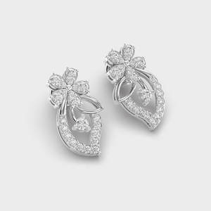 Boucles d'oreilles vintage en argent sterling 925 massif avec diamant de laboratoire 0,67 ct taille brillant |   Certifié IGI, bijoux de luxe pour femmes plaqués rhodium - Product Image 2