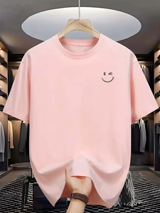 Stock Unisex High Street Style Summer Camiseta de manga corta para hombre Top 100% algodón Casual Loose Fit letra grande - Product Image 2