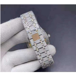 Montre de luxe pour homme en acier inoxydable avec diamants Moissanite, style Hip Hop, cadran en verre, design mécanique - Product Image 6