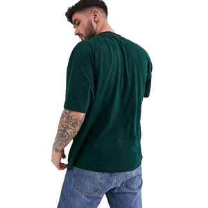 T-shirts pour hommes en polyester/coton de qualité supérieure, écologiques, respirants, surdimensionnés, de couleur unie, coupe ample, logo personnalisé, impression numérique directe - Product Image 3