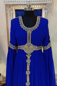 Royal blue designer islamic <b>kaftan</b> - Product Image 3