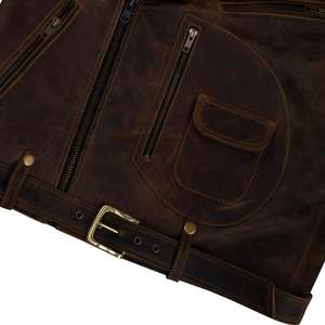 Venta caliente Chaqueta de cuero occidental Cuero genuino Hecho a mano Calidad Premium Chaqueta de cuero de vaca Cuero de vaca - Product Image 4