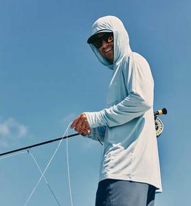 Camisa de pesca con capucha para hombre con logotipo personalizado 2025 RTS, talla de EE. UU., gris, transpirable, UPF 50 100%, poliéster, opciones de tamaño de sublimación - Product Image 5