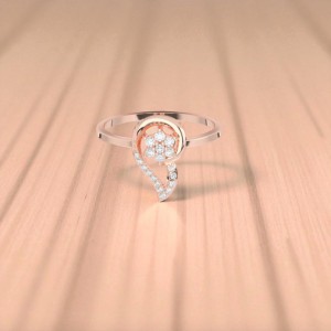 Juego de puntas de anillo de diamante con corte de moissanita de 0,13 quilates con aspecto ligero y aireado 10K 14K 18K oro sólido - Product Image 4