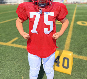 Tenue de football américain respirante grande taille en tissu extensible 4 directions, maillot personnalisé avec logo frontal, ensembles de sportswear unisexe pour adultes - Product Image 3