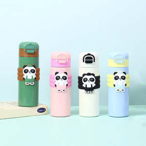 Botella Aislada de Acero Inoxidable Panda de 500 ml con Doble Boquilla para Viajes de Niños - Product Image 1