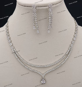 Conjunto de Collar de Plata con Diamante Moissanita, Colgante de Plata con Forma de Gota de Pera con Pendientes a Juego, Brillante y Elegante para Fiestas - Product Image 3