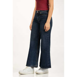 กางเกงยีนส์ทรงกระบอกขาบานสำหรับผู้หญิง รุ่น Salt แต่งกระดุม ระบายอากาศได้ดี ซักได้ ไซส์ XL - Product Image 3