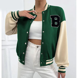 Chaquetas Varsity para Mujer al por Mayor, Nuevas y Elegantes, con Letras, Servicio OEM, Último Diseño, Color Sólido - Product Image 3