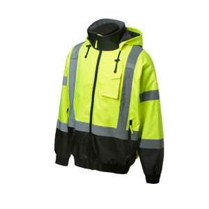 Chaqueta de Seguridad de Alta Visibilidad con Cremallera Reflectante y Capucha para Hombre, Trabajo y Construcción - Product Image 1