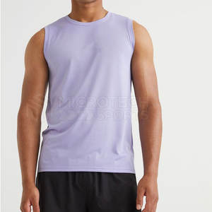 Camiseta sin mangas de color morado claro para hombre, chaleco deportivo informal para gimnasio, camisa muscular para entrenamiento, ropa deportiva suave transpirable para Fitness - Product Image 2