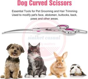 Curved <b>Dog</b> Grooming Scissors with Safety Round Tips\Professional Pet Grooming Shears Stainless Steel <b>for</b> <b>Dogs</b> Cats Pets - Product Image 4
