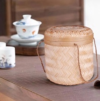 Set Van 3 Bamboe Opslag Bamboos 100% Met Handvatten Handgemaakte Geweven Van Fabrikant Voor Home Decoratie