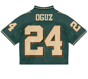 Nouvel arrivage de maillot de football américain rétro en polyester de luxe Boxy Fit à épaules tombantes graphique vintage à sublimation - Product Image 5