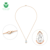 Collar de diamantes de laboratorio de oro de 18k con nombre, joyería con corte de pera