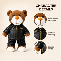 Ours en peluche personnalisé de 10 cm avec tenue sur mesure, poupée en peluche mini OEM ODM pour cadeaux en gros