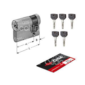 ASIX P8 DEMI-CYLINDRE EN FORME Avec came réglable à 8 positions 5 clés Carte code - Product Image 1