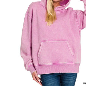 Sudadera con Capucha de Invierno para Mujer, de Alta Calidad, Lavado Ácido, Personalizable, Diseño Estampado en la Parte Delantera, Hombros Caídos, 100% Algodón - Product Image 6