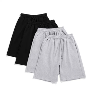 Pantalones Cortos Deportivos de Cintura Alta para Hombre, 100% Algodón, 220g, con Cordón y Bolsillo, para Gimnasio, Entrenamiento, Atletismo, con Logotipo Personalizado OEM - Product Image 2