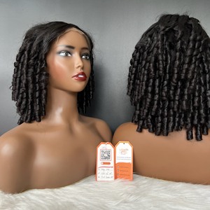 วิกผมคนบ๊อบลอนแบบสั้นทรงบ๊อบเอชดีลูกไม้ด้านหน้าผมมนุษย์แบบไม่มีกาววิกผมหยิกแบบบ๊อบสำหรับผู้หญิงผิวดำ - Product Image 1